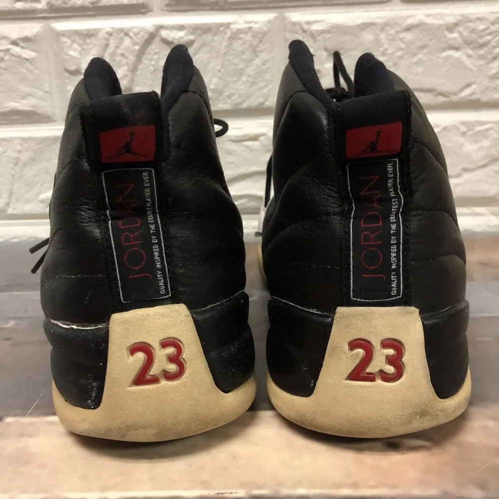 Jordan 12‎ retro playoff black & white jumpman mens size 9.5